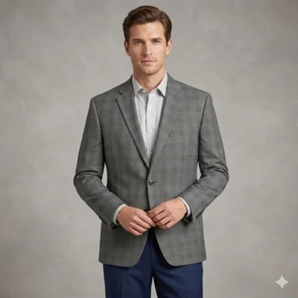 Lauren Ralph Lauren Suit Jacket Mens 50L Glen Plaid Blazer Ultraflex Stretch - Picture 1 of 11